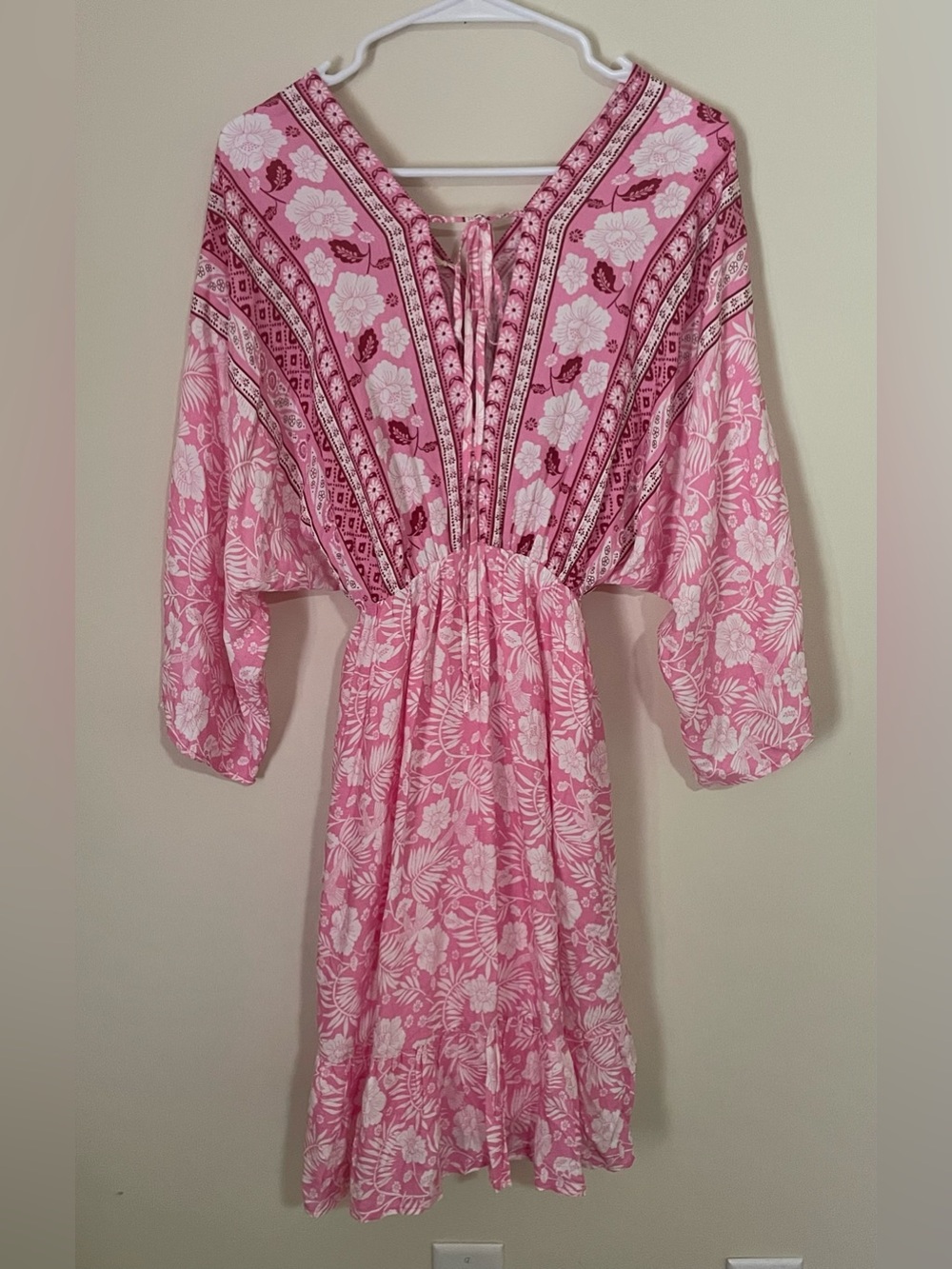 JODIFL Pink Floral Flowy Boho Mini Dress - Picture 2 of 15
